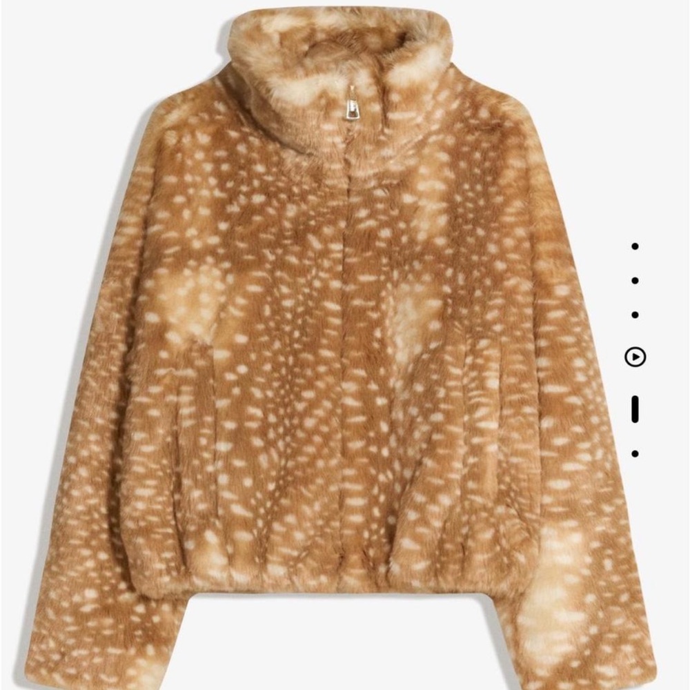 Faux fur deer print jacket